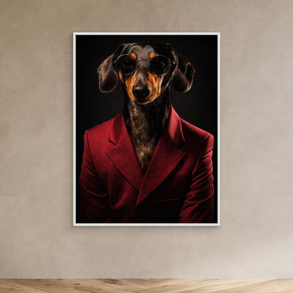 The Sophisticated Dachshund – Elegant Pet Portrait Personalized Canvas Print