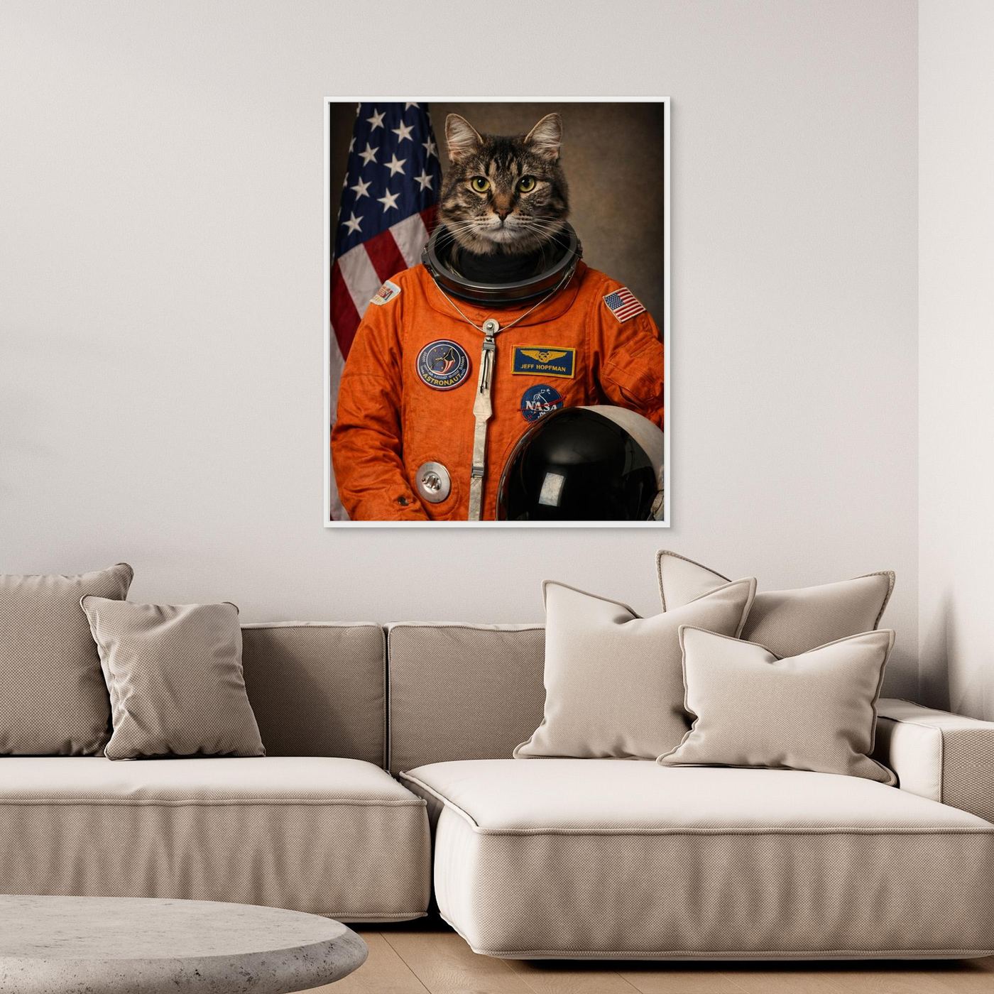 The Space Explorer – Galaxy Cat Portrait Personalized Canvas Print