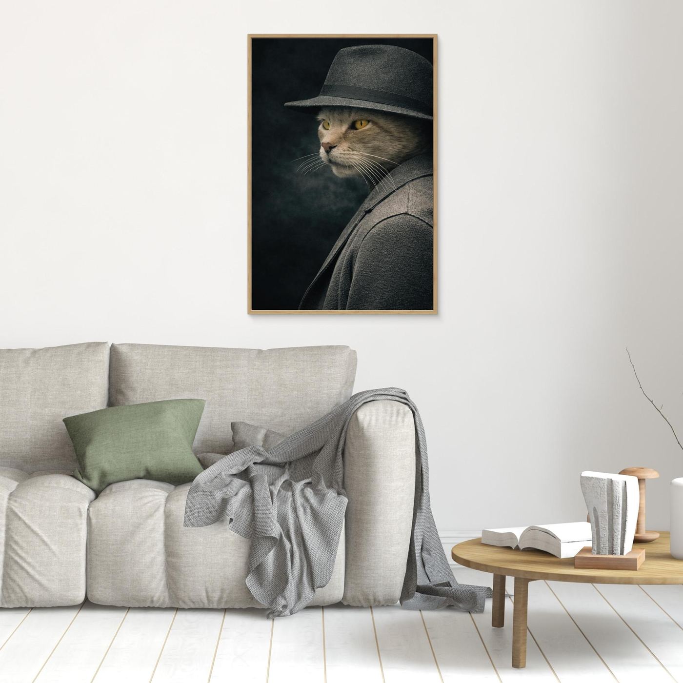The Shadow Investigator – Noir Pet Portrait Personalized Canvas Print