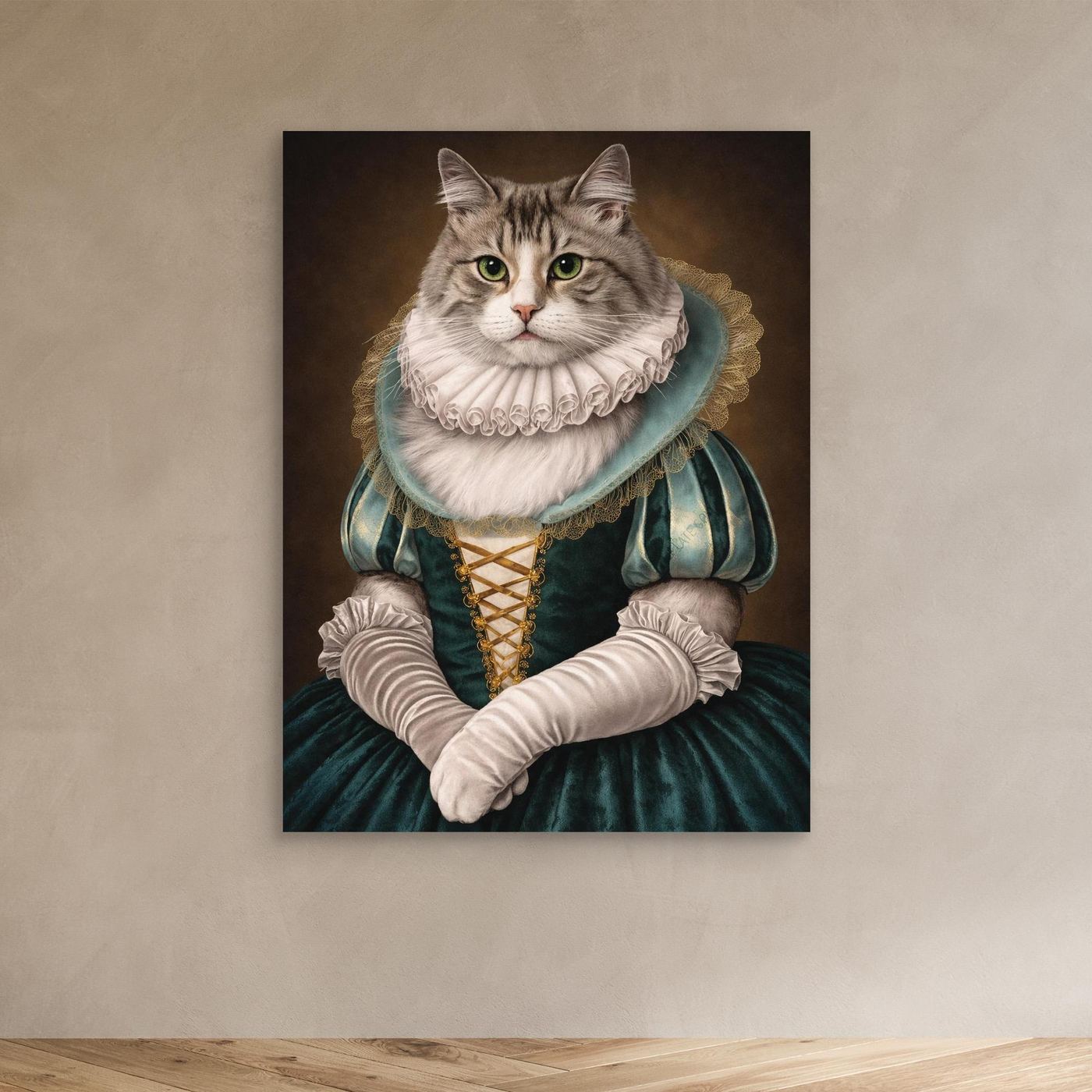 The Duchess of Whiskers – Classic Cat Artwork Portrait Personalized Canvas Print