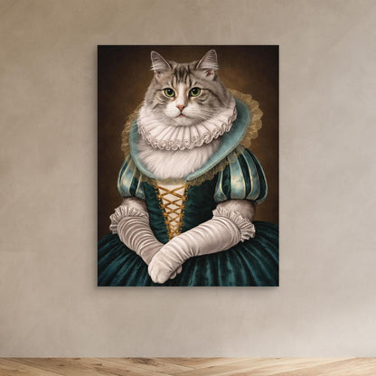 The Duchess of Whiskers – Classic Cat Artwork Portrait Personalized Canvas Print