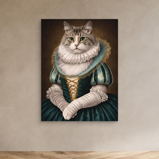 The Duchess of Whiskers – Classic Cat Artwork Portrait Personalized Canvas Print