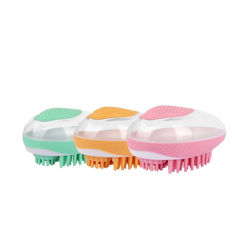 2-in-1 Pet Bath Brush Silicone Grooming Tool