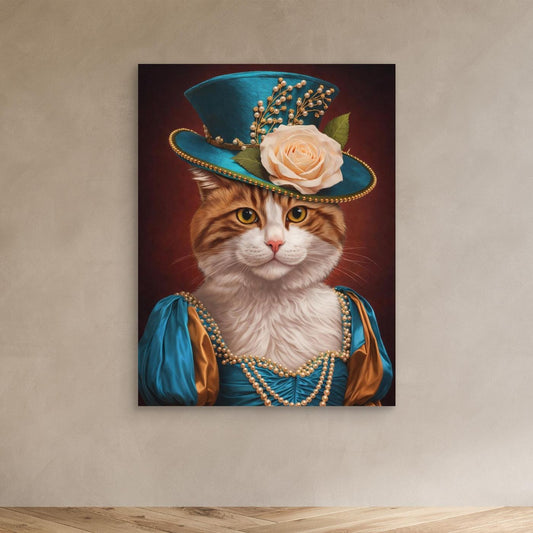 The Elegant Duchess – Victorian Cat Portrait Personalized Canvas Print