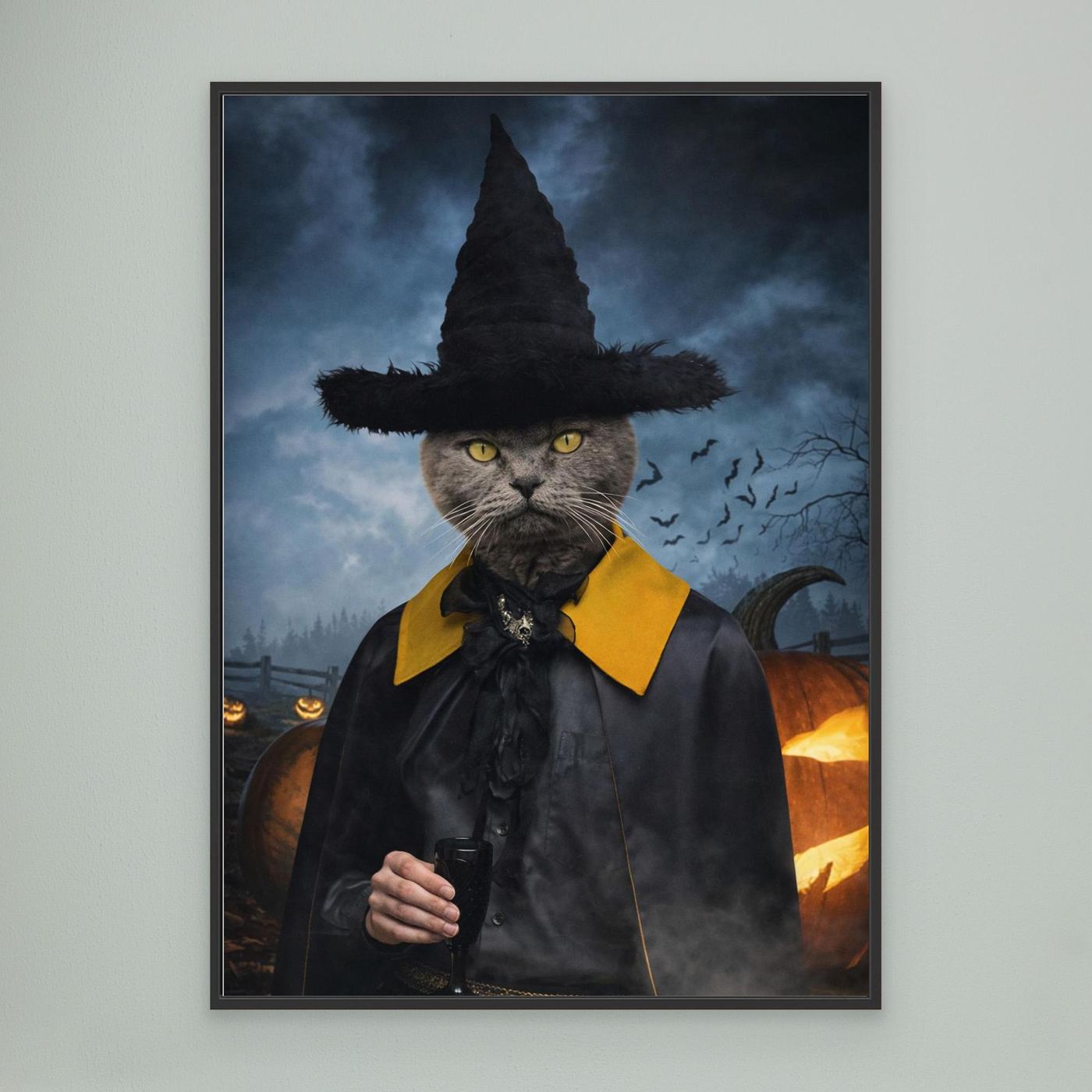 The Midnight Witch - Personalized Pet Canvas Print