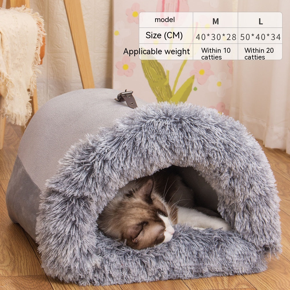 Pet House Bed Soft Plush Cozy Nest