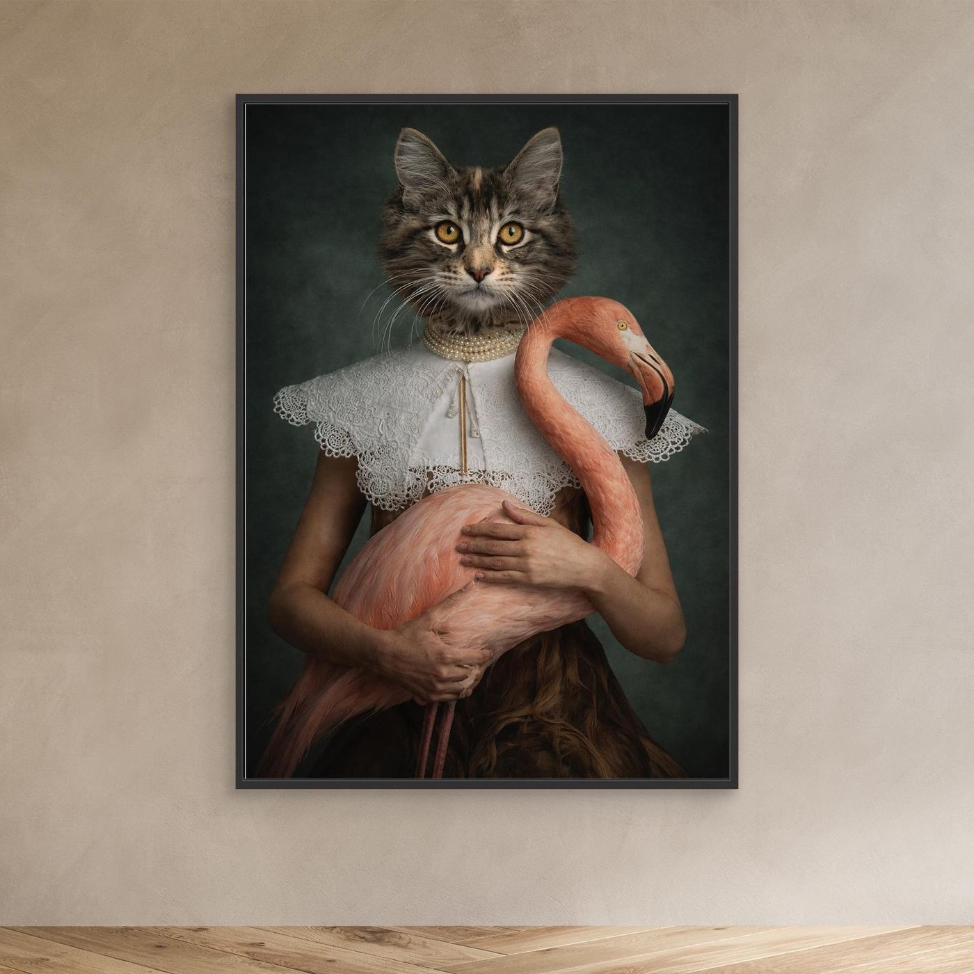 Lady Flamingo - Personalized Pet Canvas Print