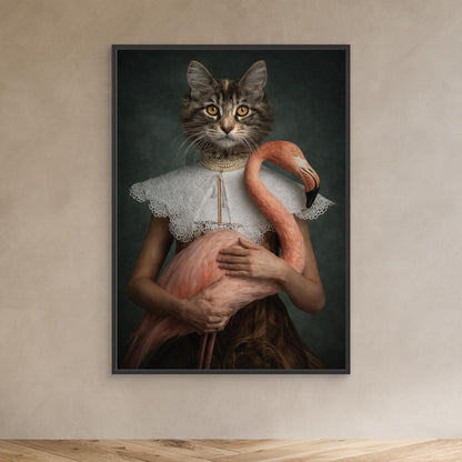 Lady Flamingo - Personalized Pet Canvas Print