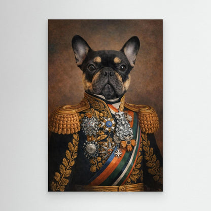 The Little Commander - Personalized Pet Canvas Print