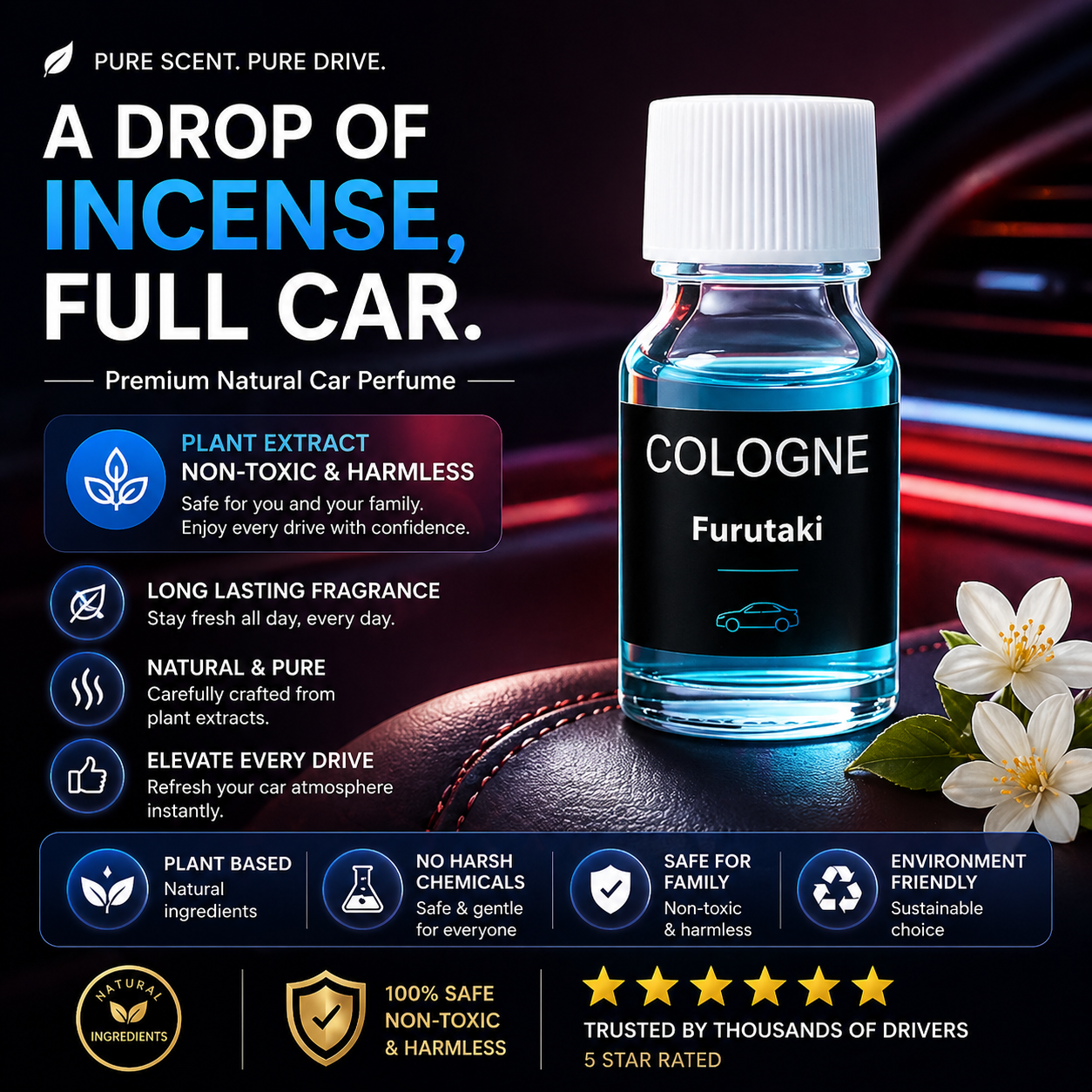 AromaDrive Natural Car Perfume Long Lasting Fragrance