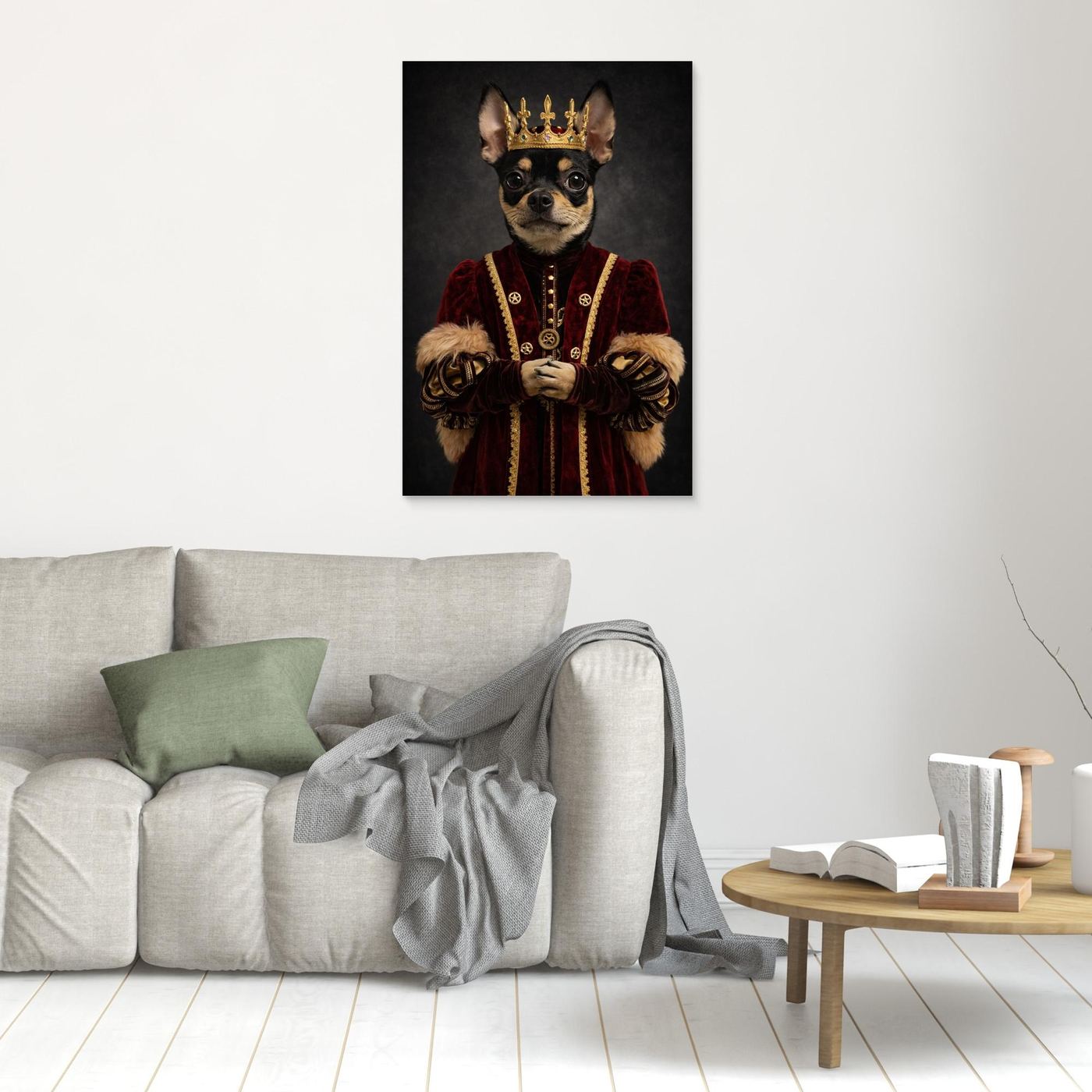 The Little King - Personalized Pet Dog Canvas Print