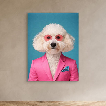 The Glam Pup – Trendy Pet Portrait Personalised Canvas Print