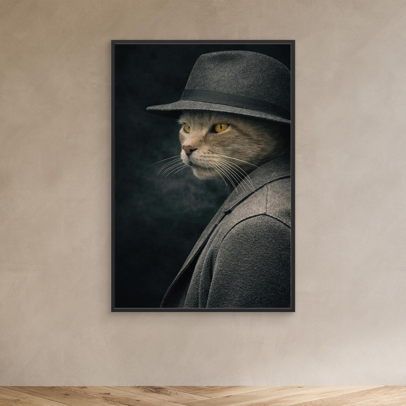 The Shadow Investigator – Noir Pet Portrait Personalized Canvas Print