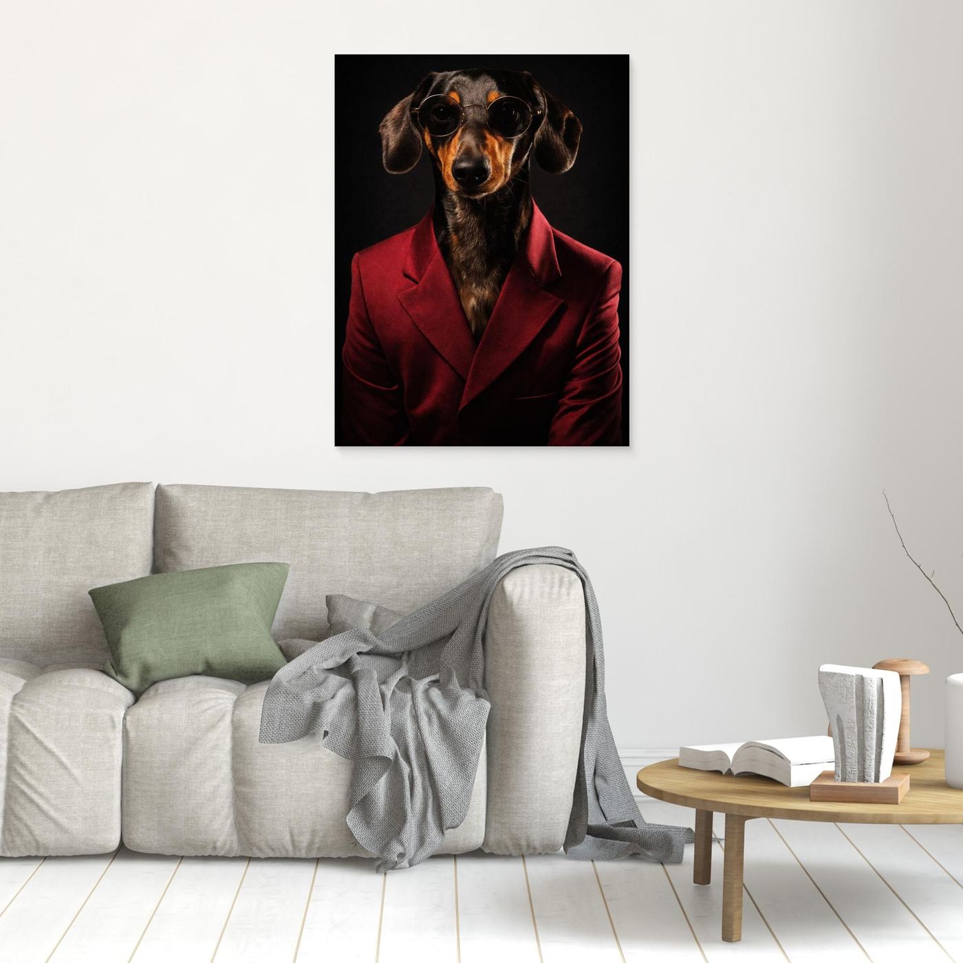 The Sophisticated Dachshund – Elegant Pet Portrait Personalized Canvas Print