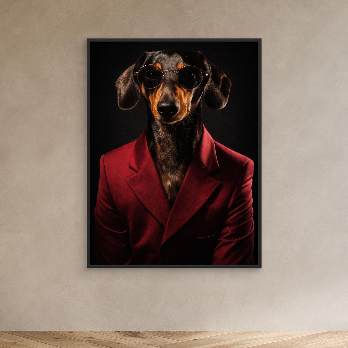 The Sophisticated Dachshund – Elegant Pet Portrait Personalized Canvas Print
