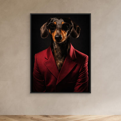 The Sophisticated Dachshund – Elegant Pet Portrait Personalized Canvas Print