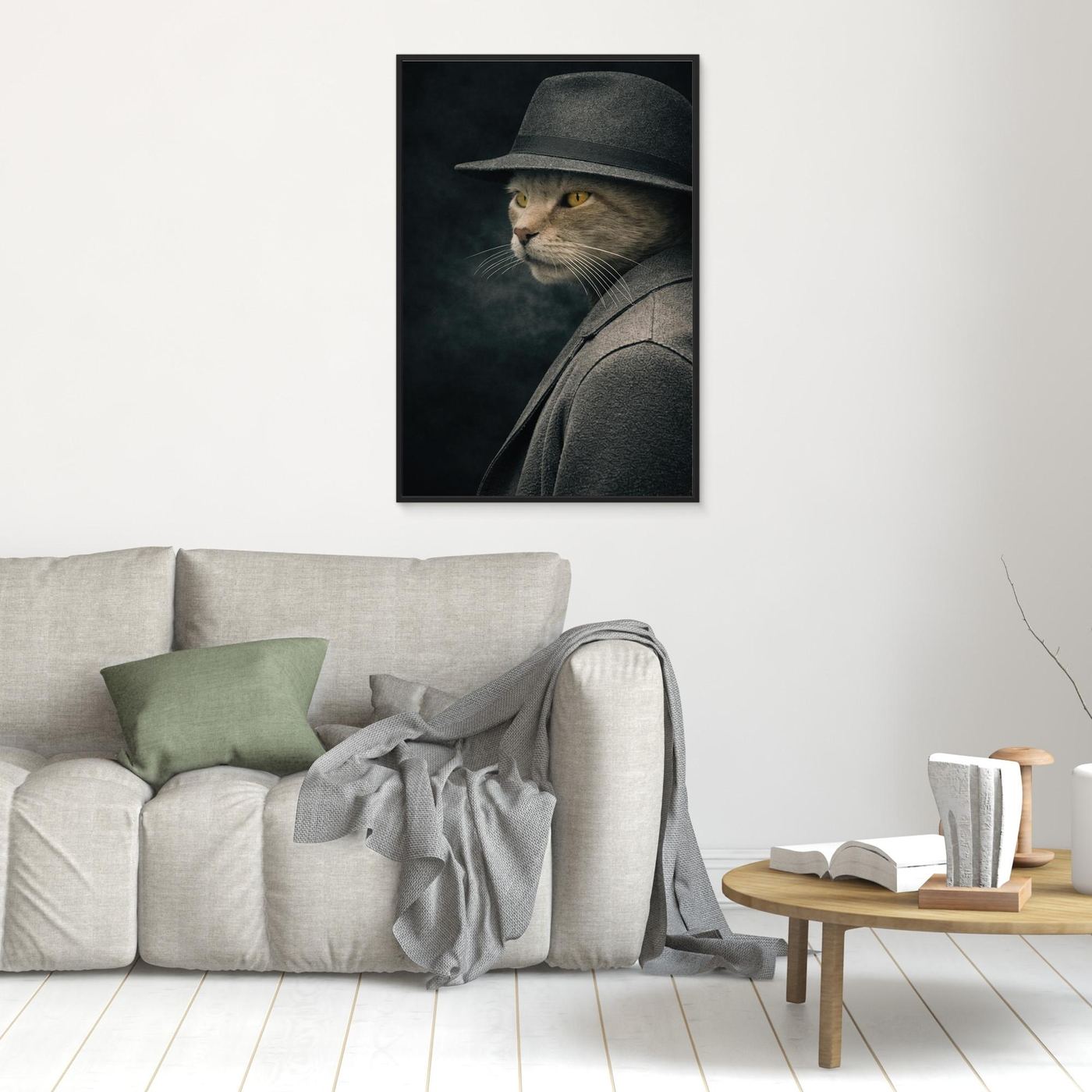 The Shadow Investigator – Noir Pet Portrait Personalized Canvas Print
