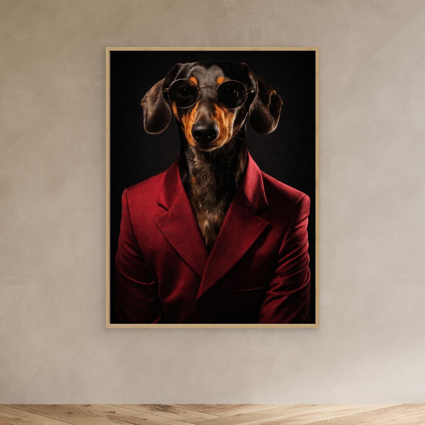 The Sophisticated Dachshund – Elegant Pet Portrait Personalized Canvas Print
