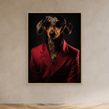 The Sophisticated Dachshund – Elegant Pet Portrait Personalized Canvas Print