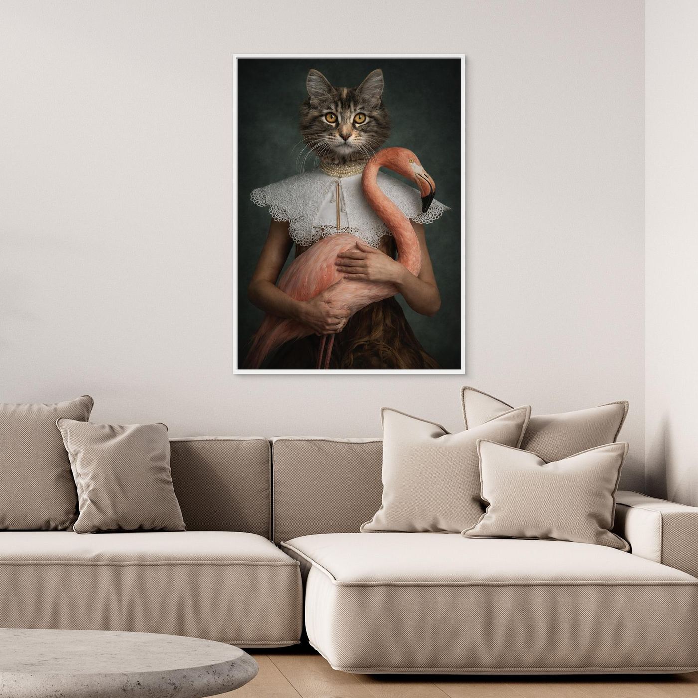 Lady Flamingo - Personalized Pet Canvas Print