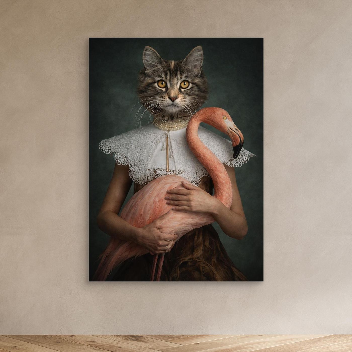 Lady Flamingo - Personalized Pet Canvas Print