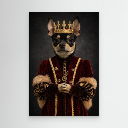 The Little King - Personalized Pet Dog Canvas Print