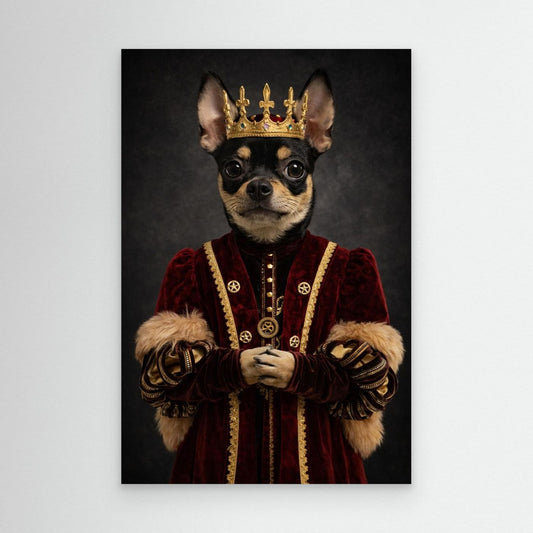 The Little King - Personalized Pet Dog Canvas Print