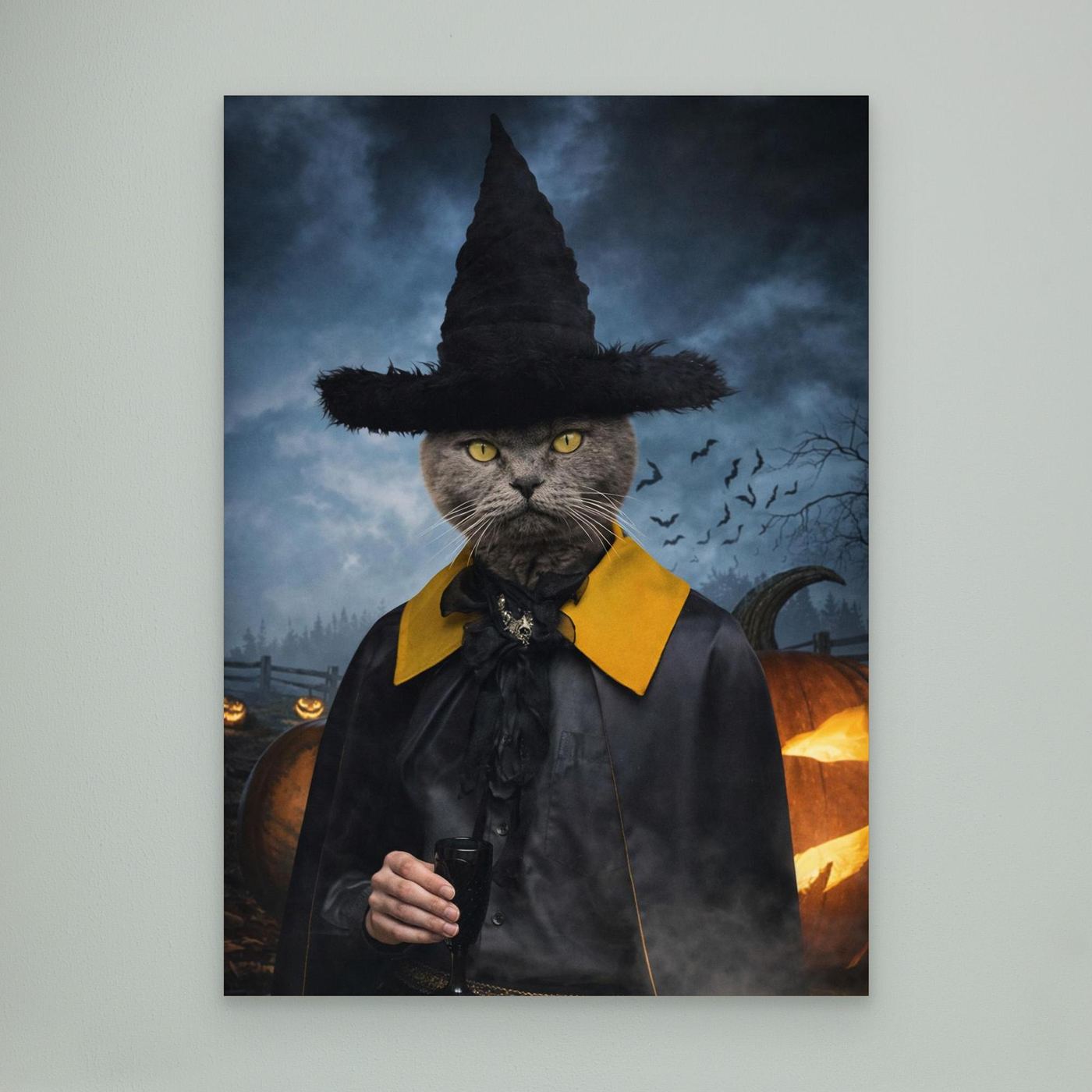 The Midnight Witch - Personalized Pet Canvas Print