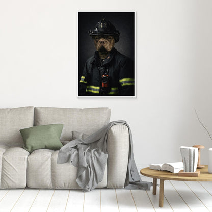 The Firefighter - Personalized Pet Canvas Print