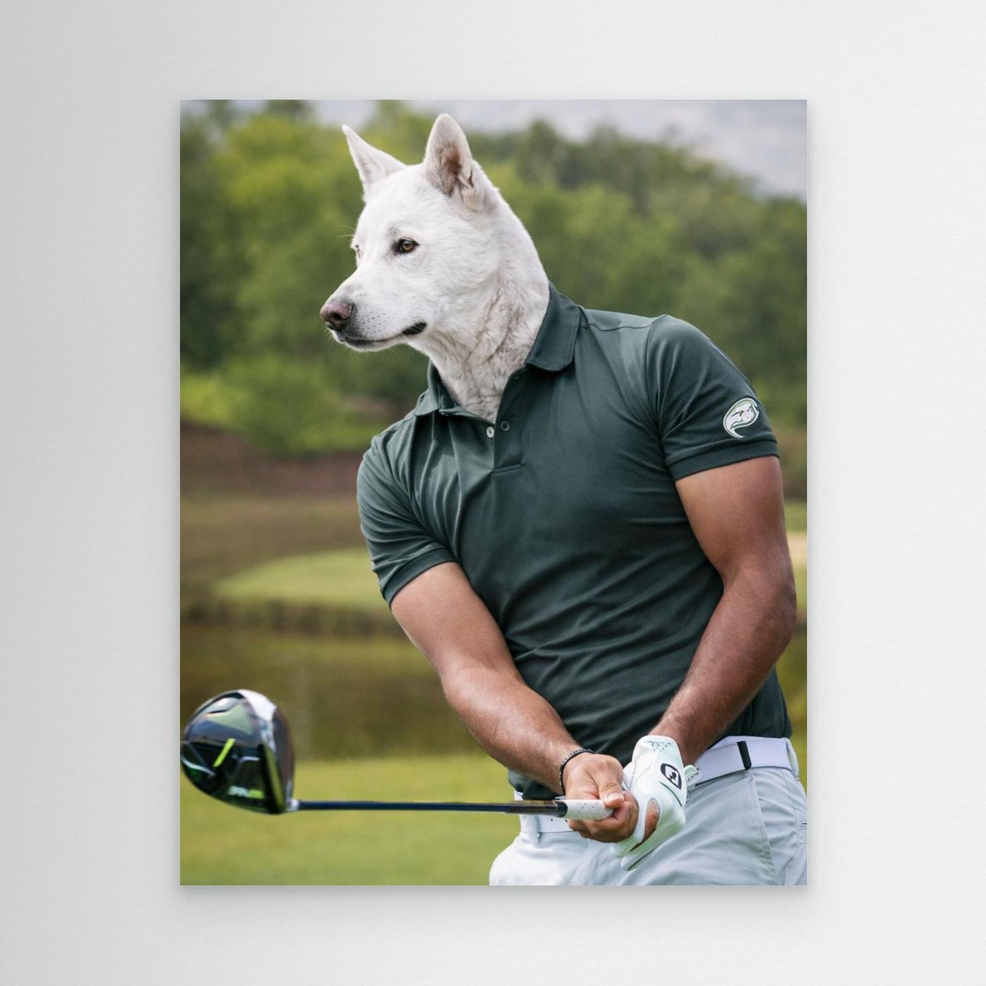 The Swing Master - Golfer Dog Personalized Pet Canvas Print