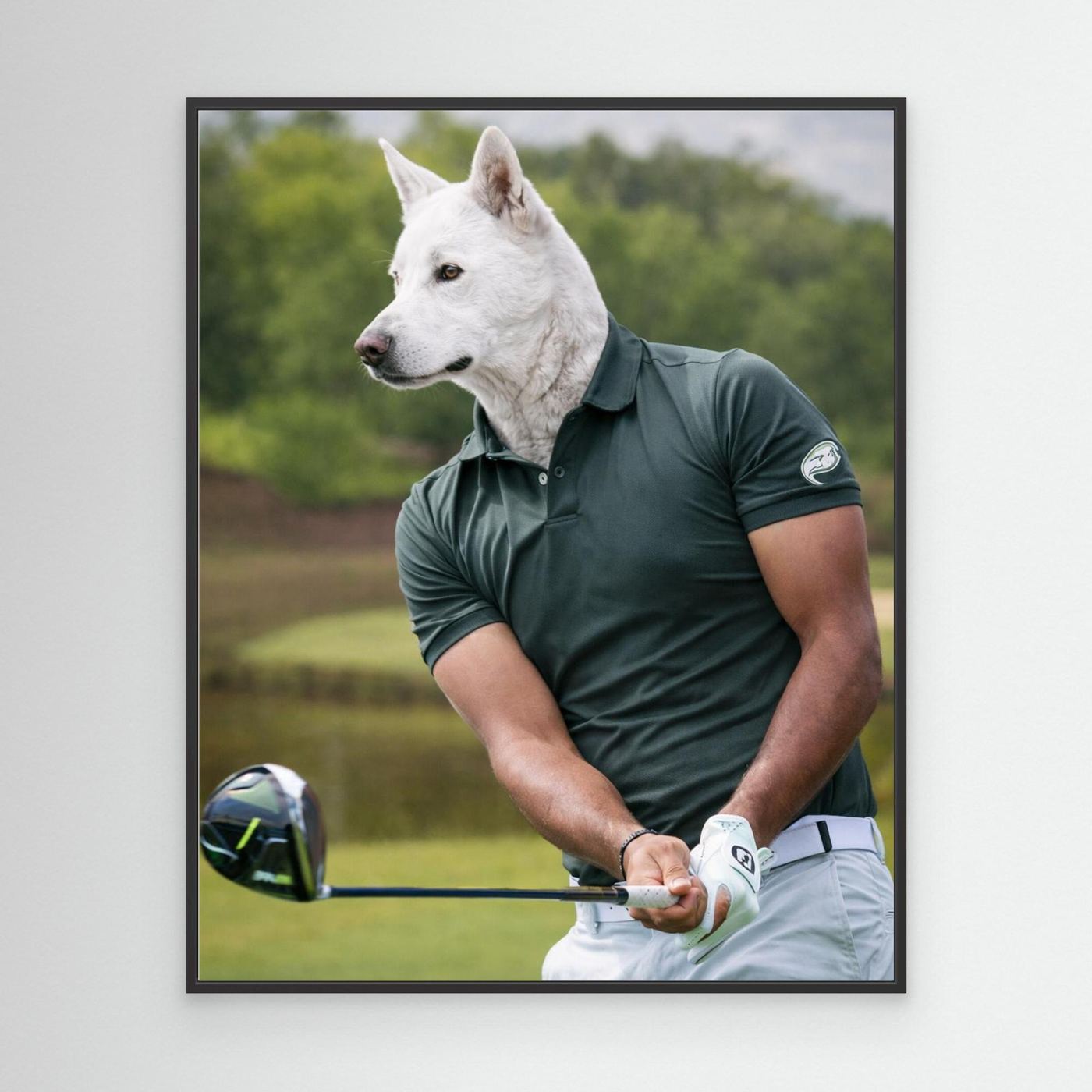 The Swing Master - Golfer Dog Personalized Pet Canvas Print