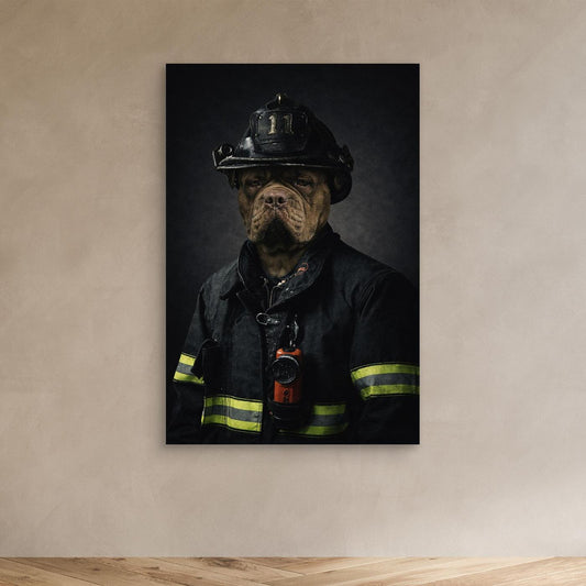 The Firefighter - Personalized Pet Canvas Print
