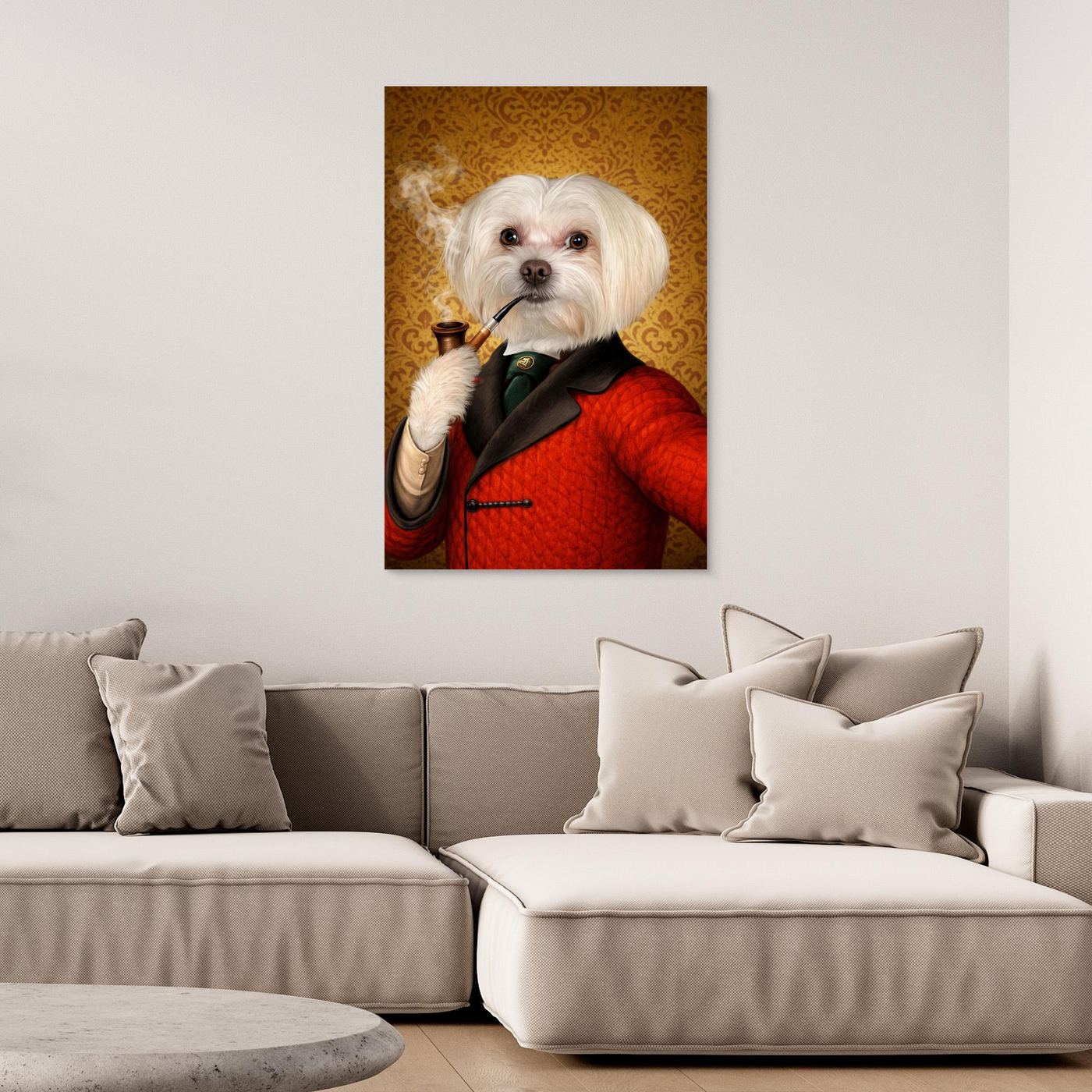 The Distinguished Sir - Personalized Pet Canvas Print