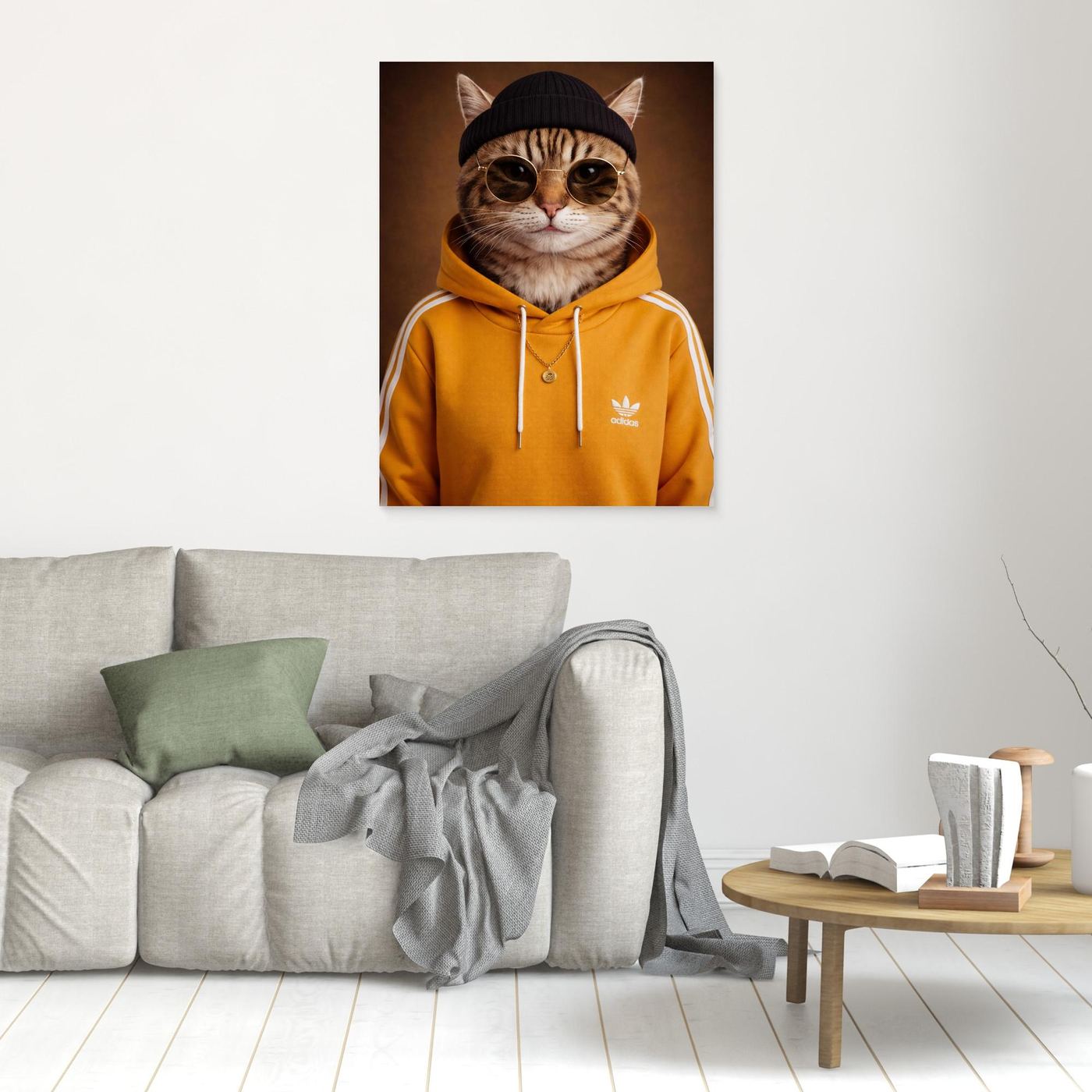 The Street King – Urban Cat Portrait Personalized Canvas Print
