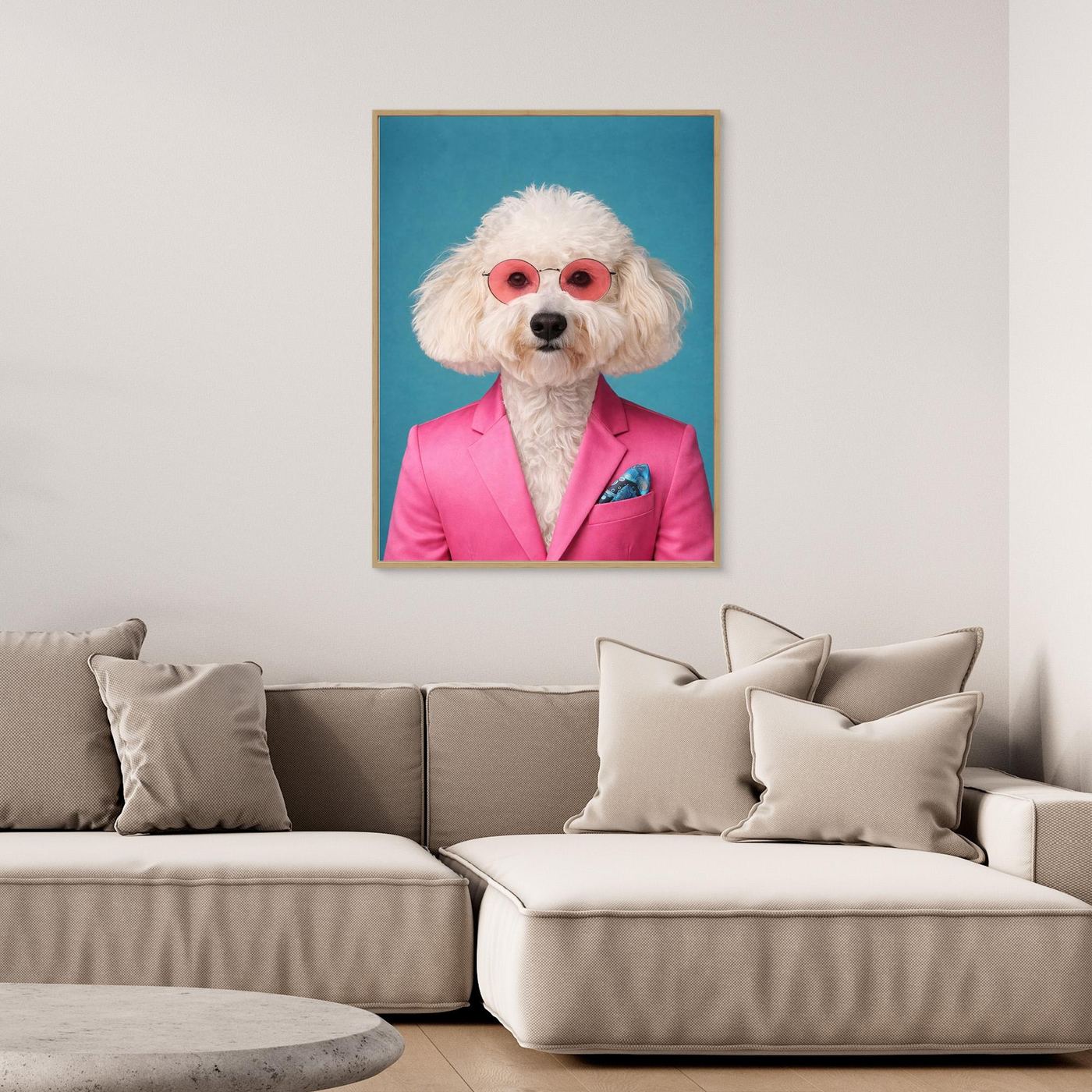 The Glam Pup – Trendy Pet Portrait Personalised Canvas Print
