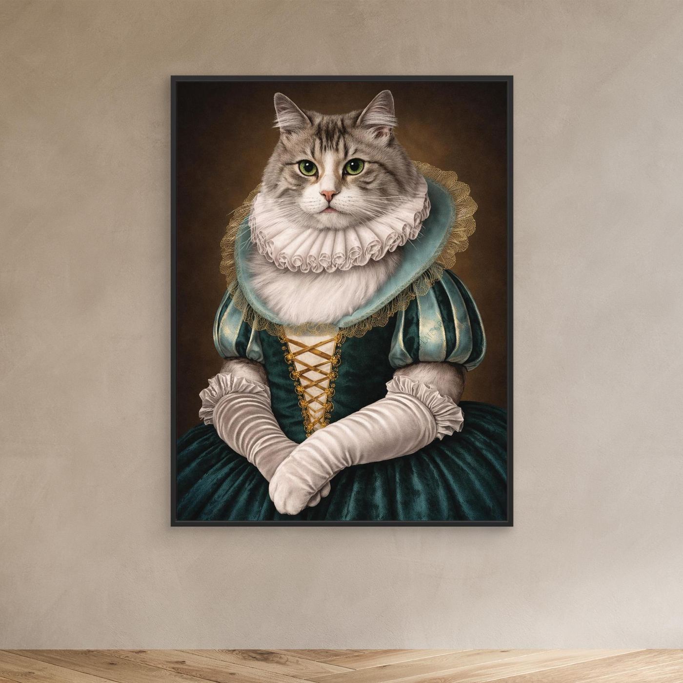 The Duchess of Whiskers – Classic Cat Artwork Portrait Personalized Canvas Print