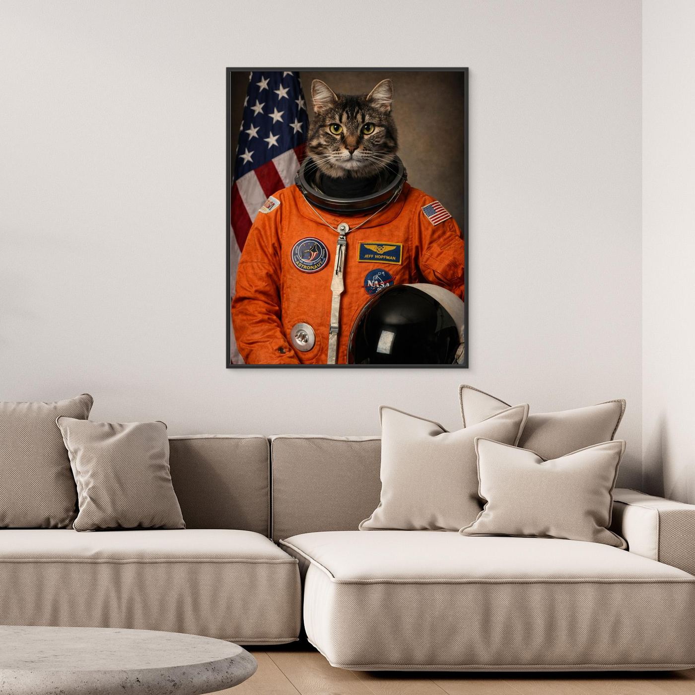 The Space Explorer – Galaxy Cat Portrait Personalized Canvas Print