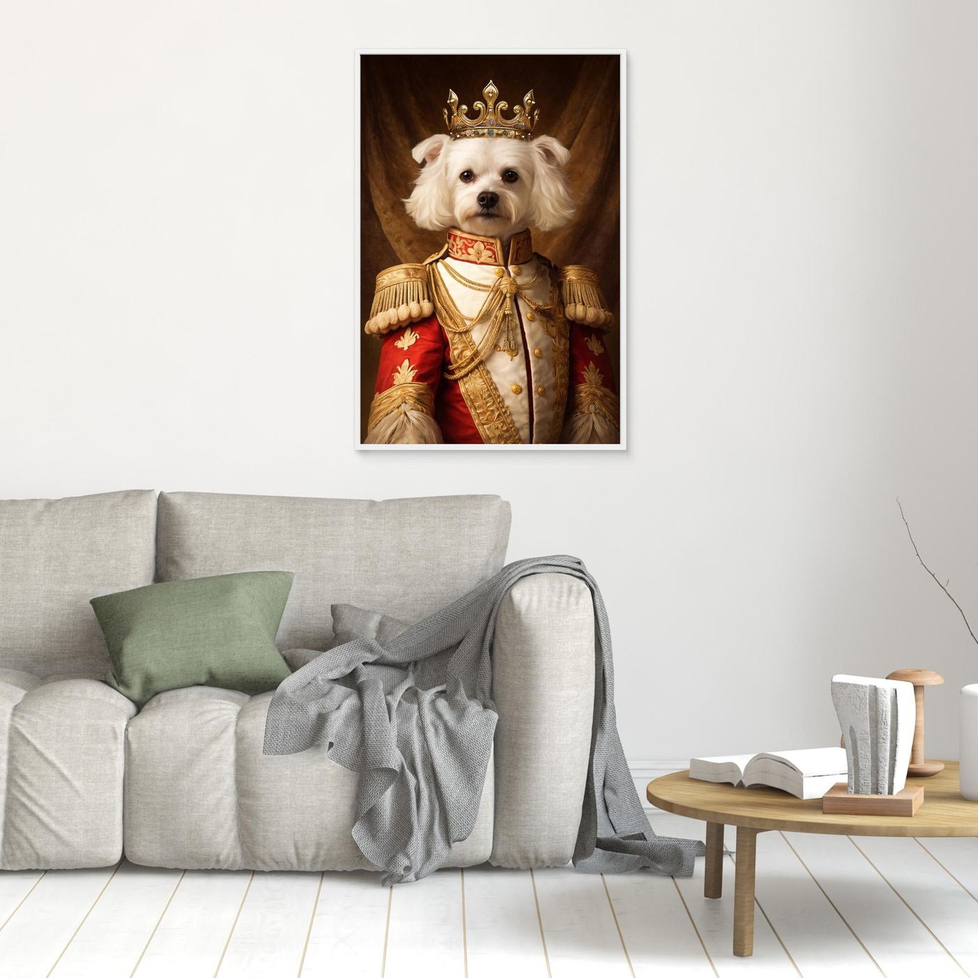 The Noble King - Personalized Pet Dog Canvas Print