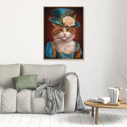 The Elegant Duchess – Victorian Cat Portrait Personalized Canvas Print