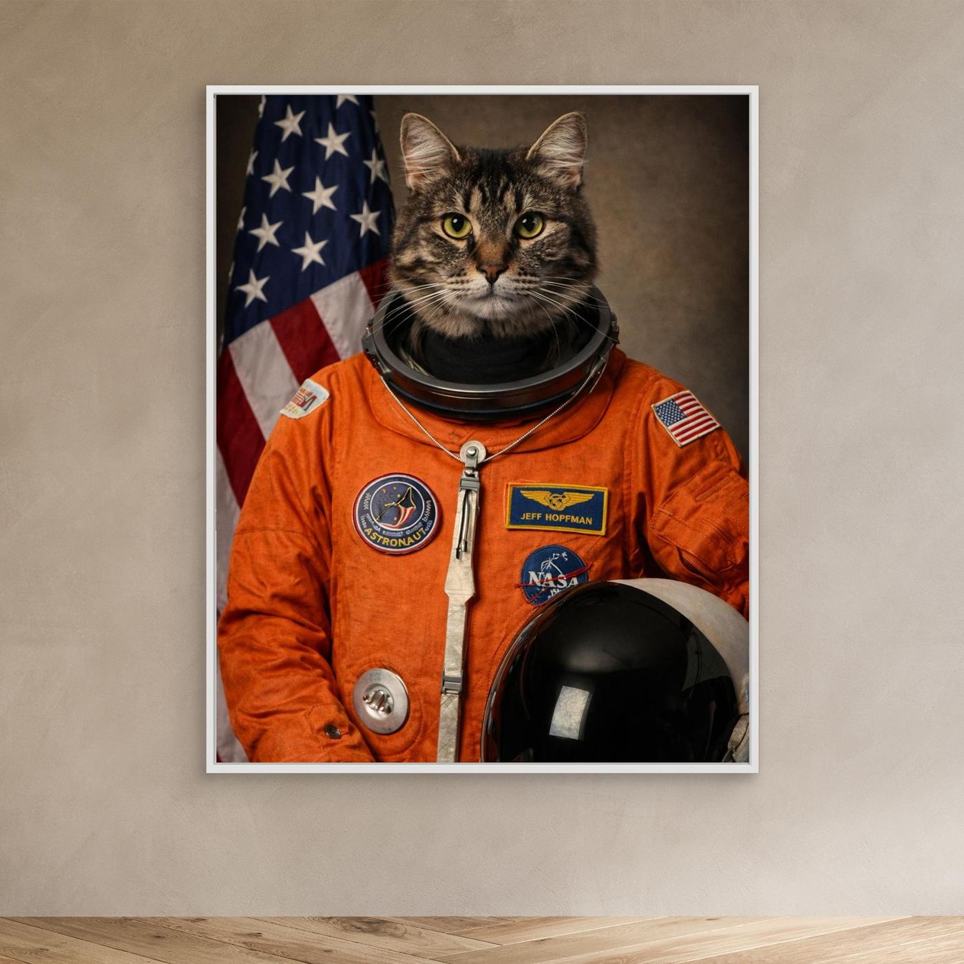 The Space Explorer – Galaxy Cat Portrait Personalized Canvas Print