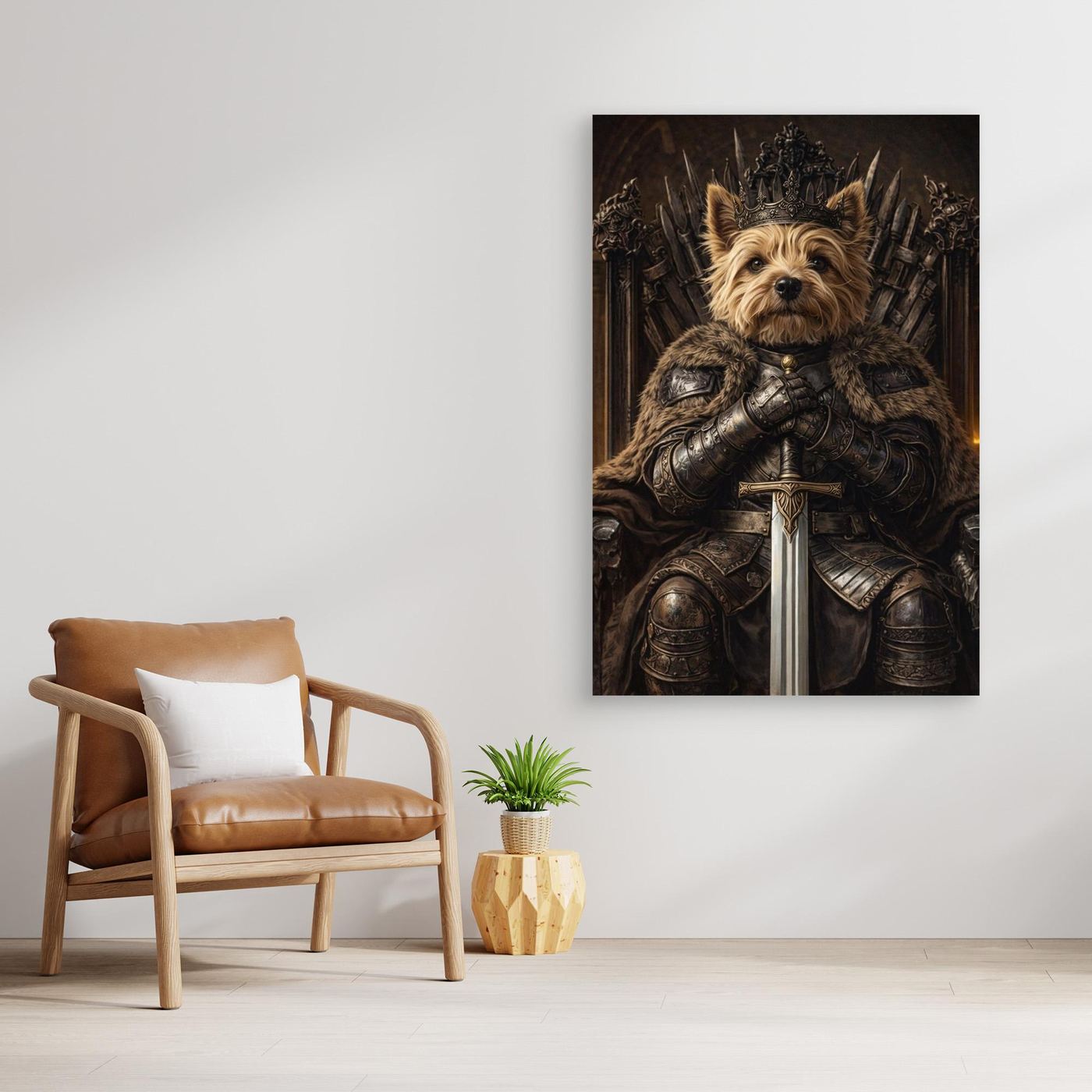 The Throne King - Personalized Pet Canvas Print