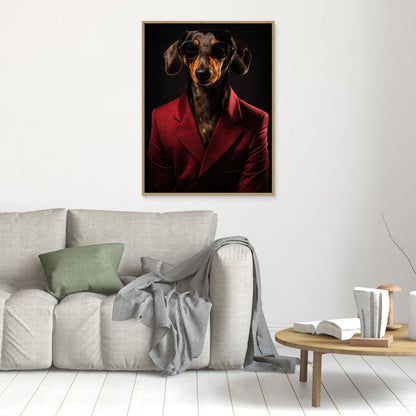 The Sophisticated Dachshund – Elegant Pet Portrait Personalized Canvas Print