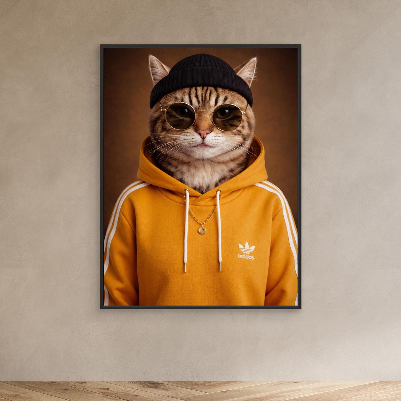 The Street King – Urban Cat Portrait Personalized Canvas Print