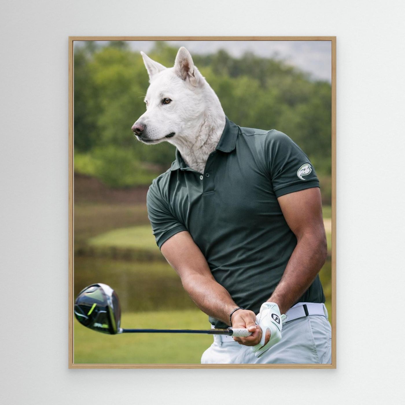 The Swing Master - Golfer Dog Personalized Pet Canvas Print