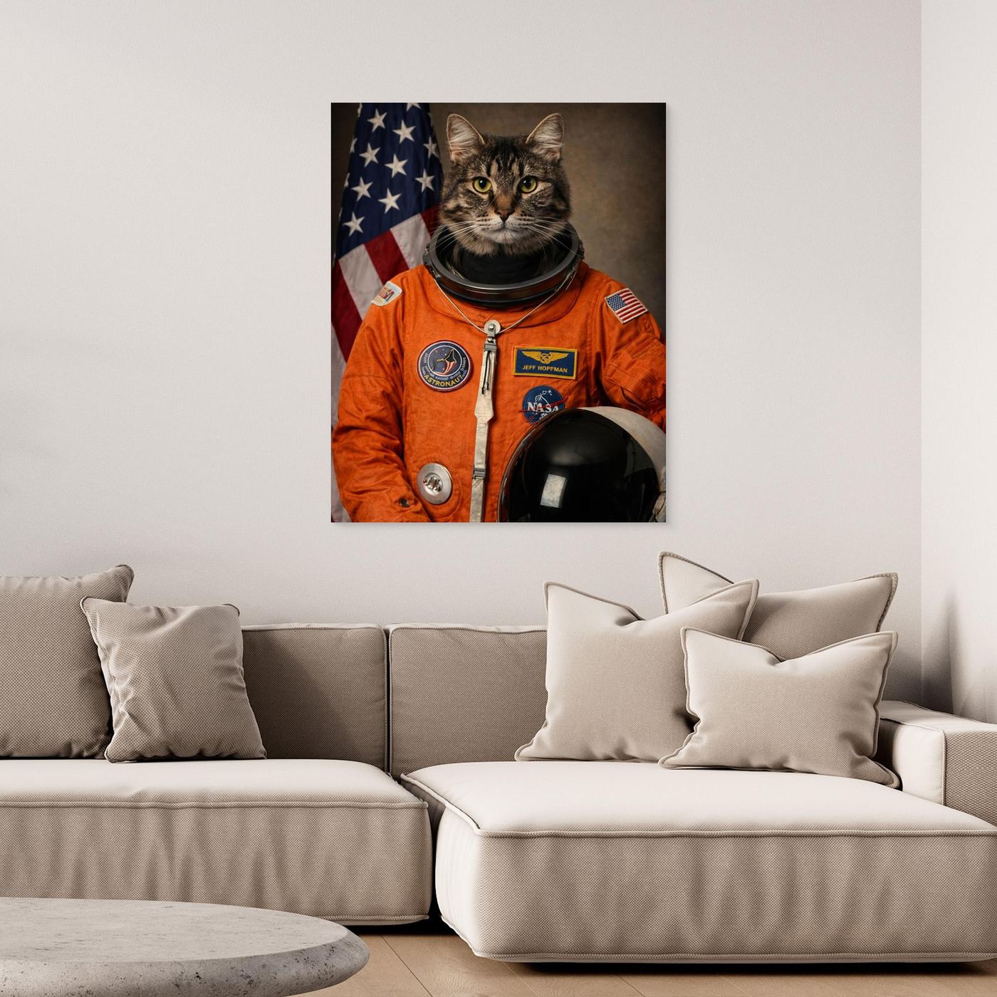The Space Explorer – Galaxy Cat Portrait Personalized Canvas Print