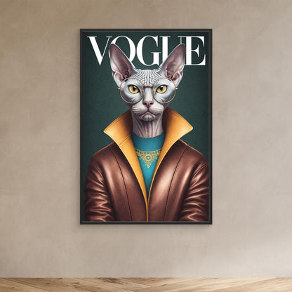 The Modern Muse – Fashion Cat Artwork Personalized Canvas Print