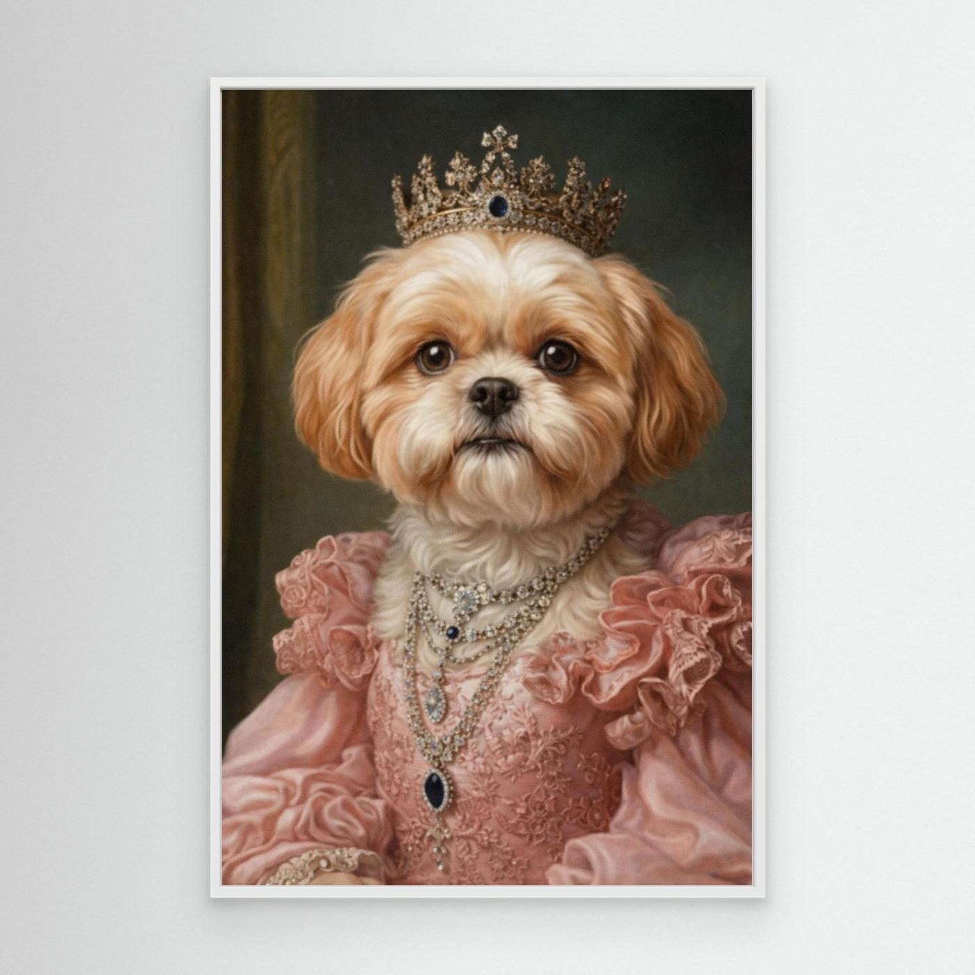 Crowned Princess - Personalized Pet Canvas Print