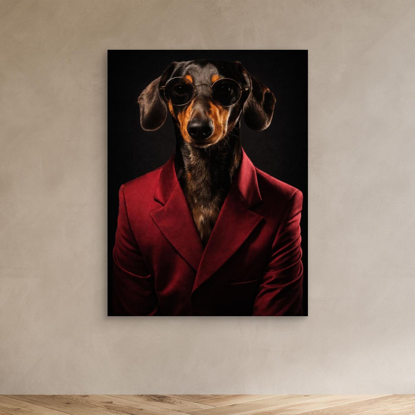 The Sophisticated Dachshund – Elegant Pet Portrait Personalized Canvas Print