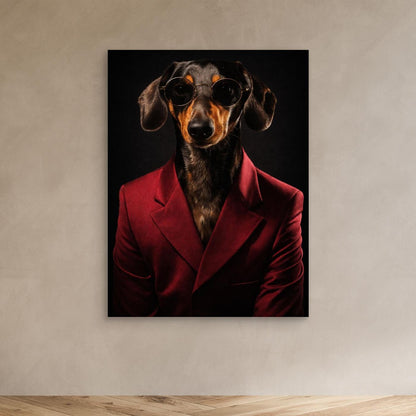 The Sophisticated Dachshund – Elegant Pet Portrait Personalized Canvas Print