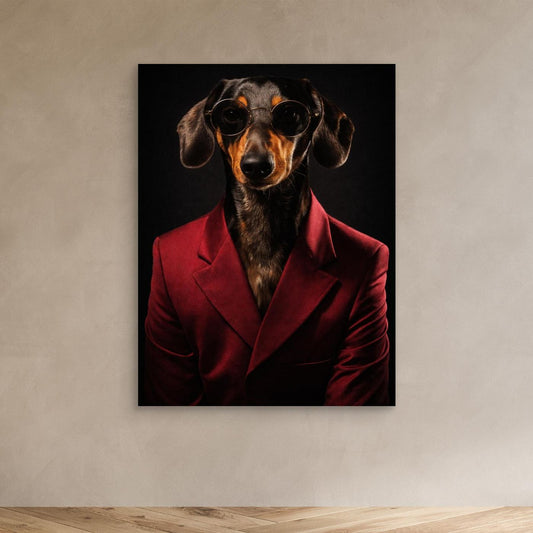 The Sophisticated Dachshund – Elegant Pet Portrait Personalized Canvas Print